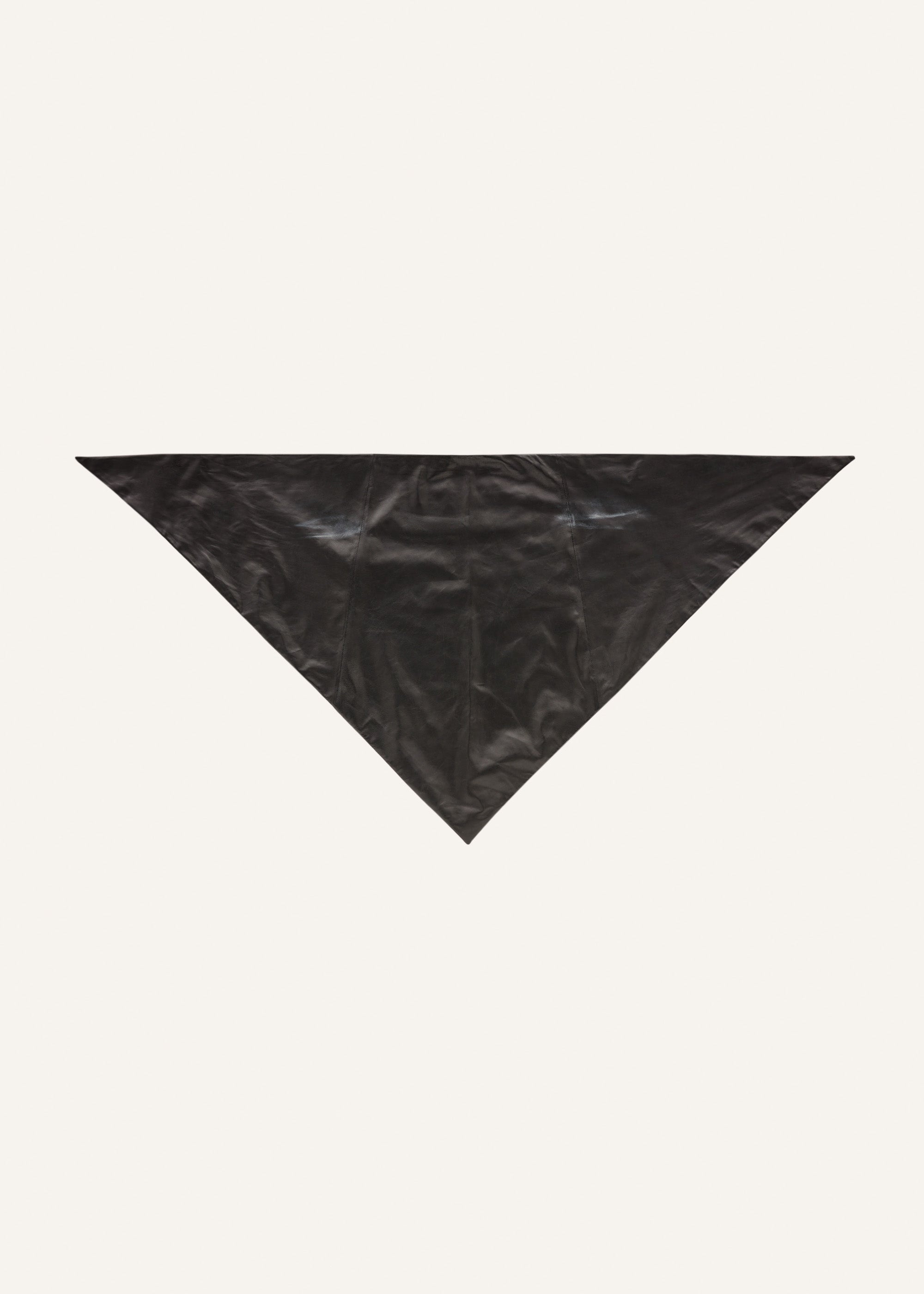 Leather tie scarf in black - 4