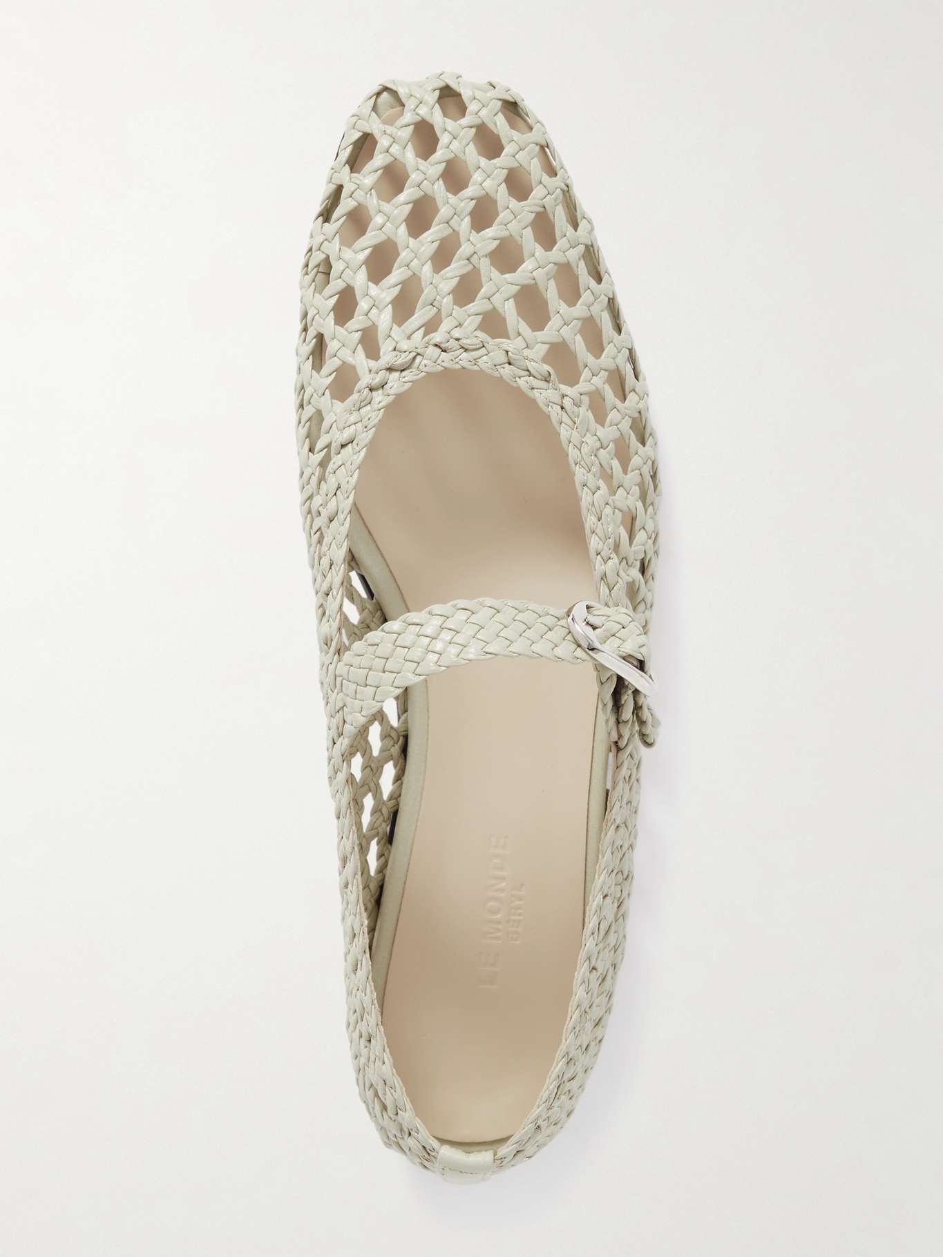 Woven leather Mary Jane ballet flats - 5