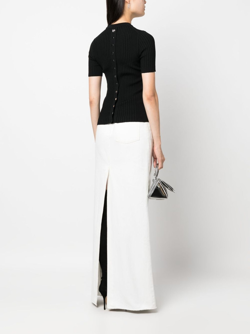 rabanne ribbed-knit wool-blend top outlook