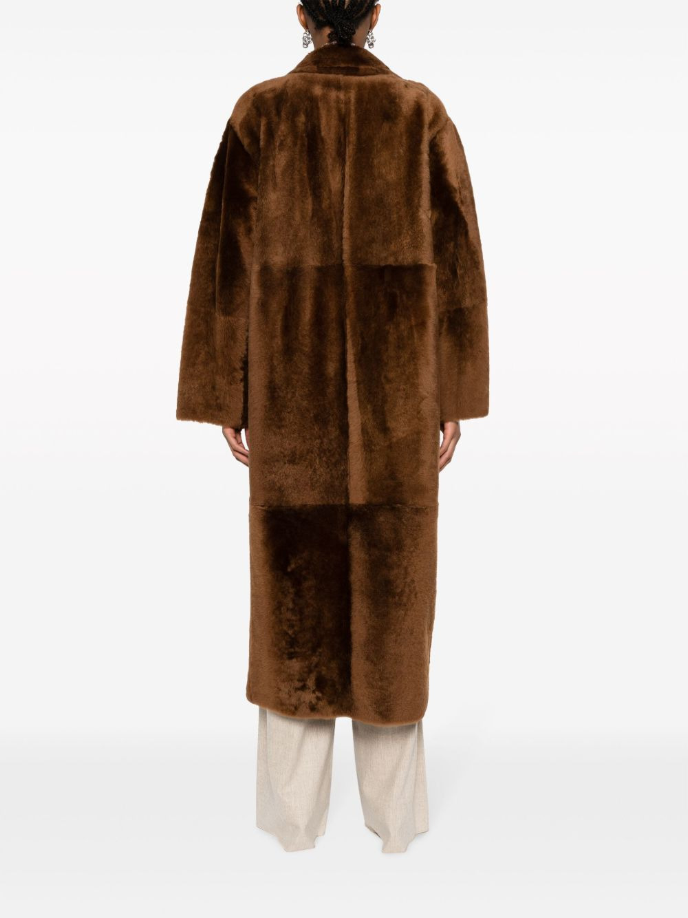 notched-lapels double-breasted coat - 4