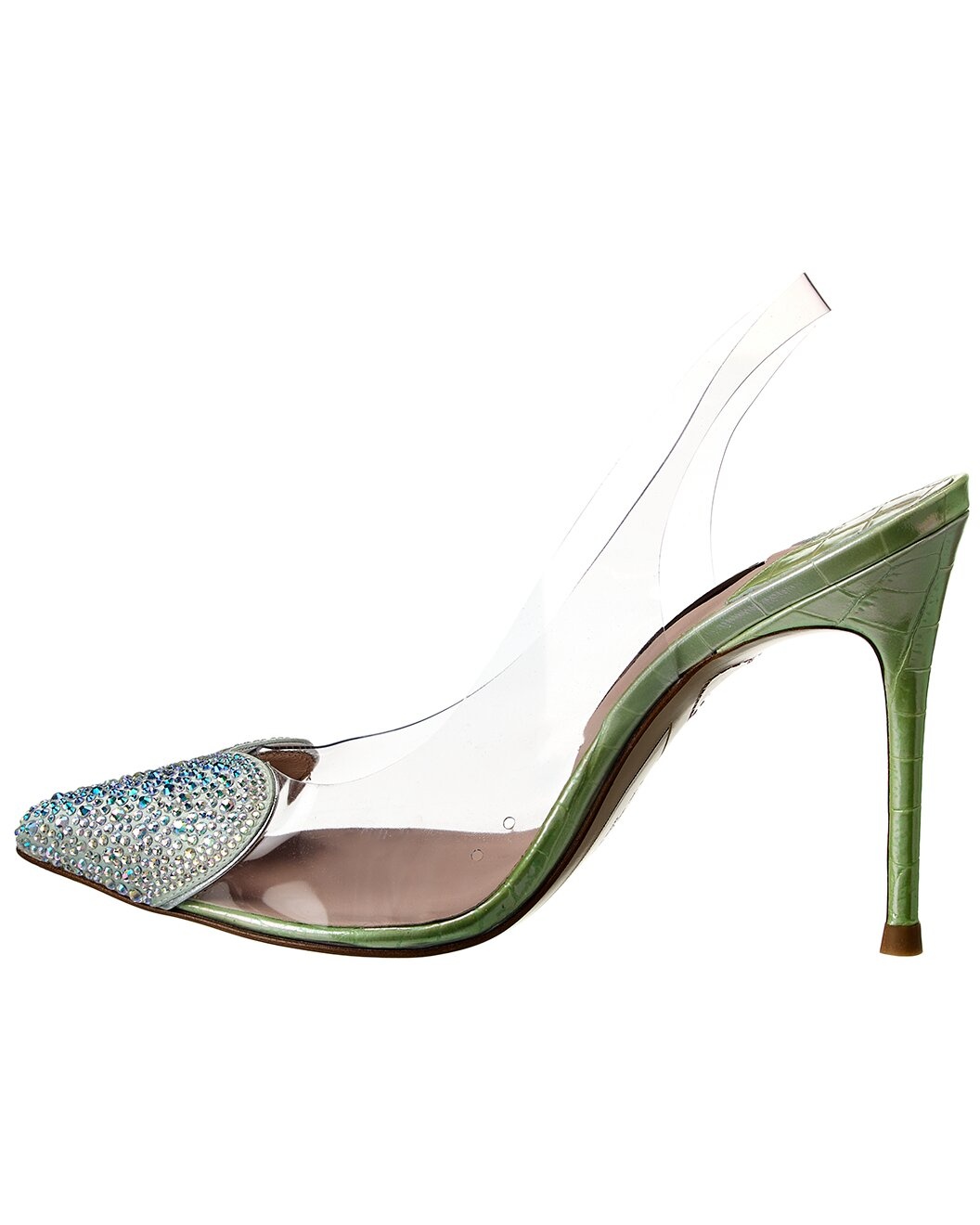 Sophia Webster Amora Vinyl & Croc-Embossed Leather Slingback Pump - 2