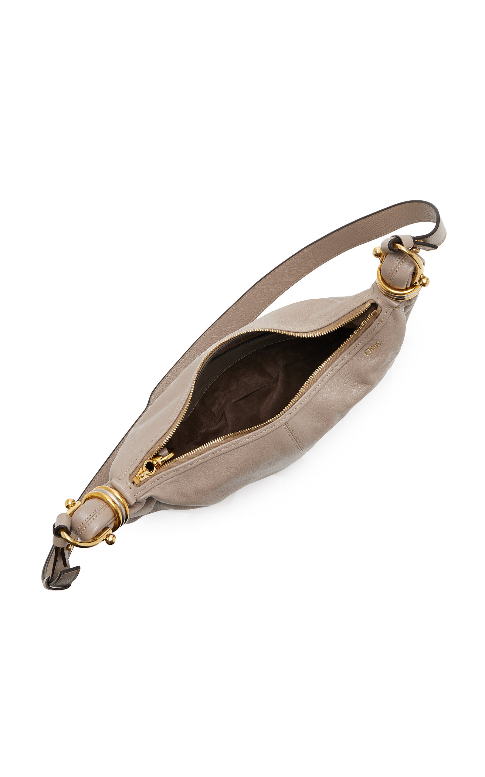 Bracelet Handle Leather Shoulder Bag grey - 5