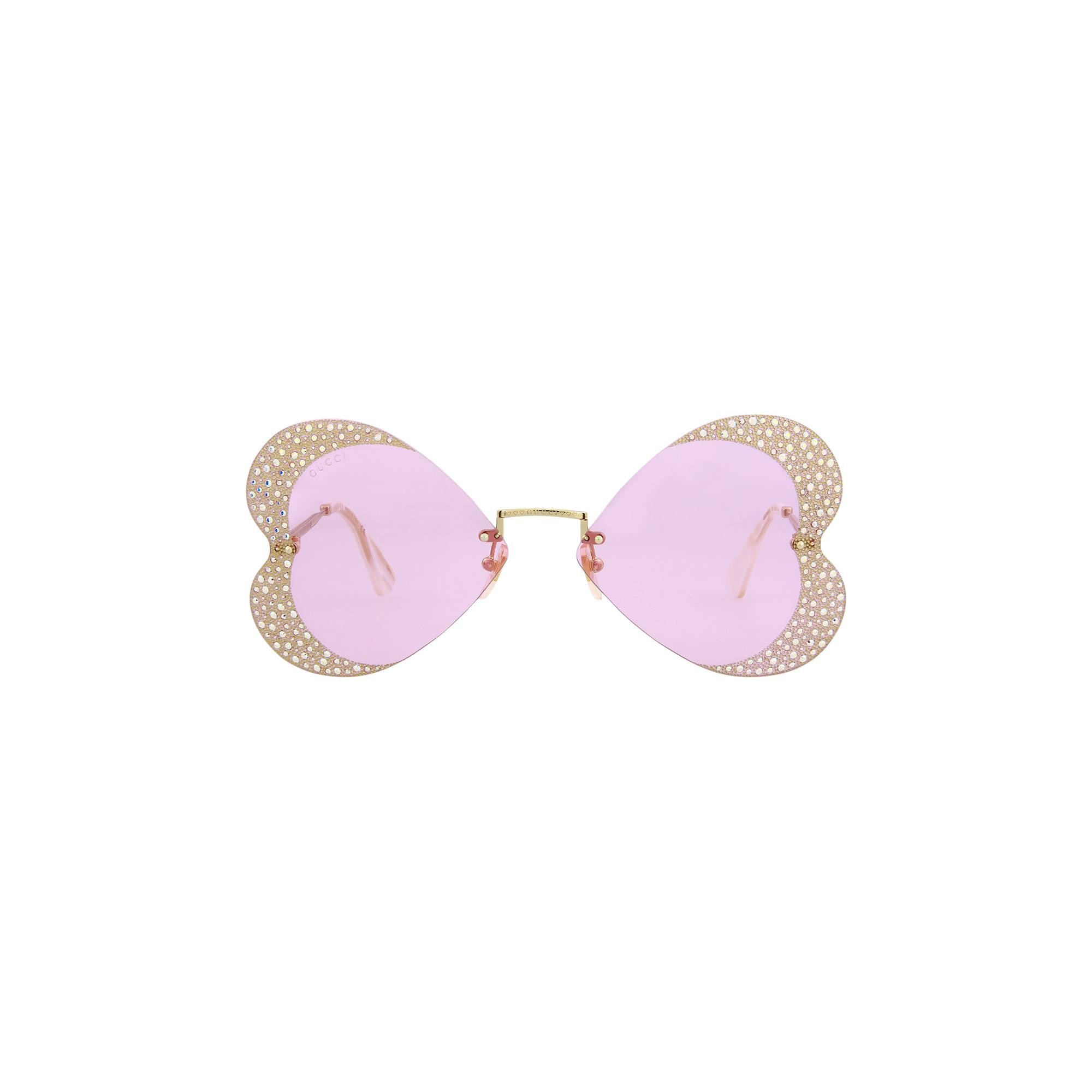 Gucci Cat Eye Sunglasses 'Gold/Pink' - 1