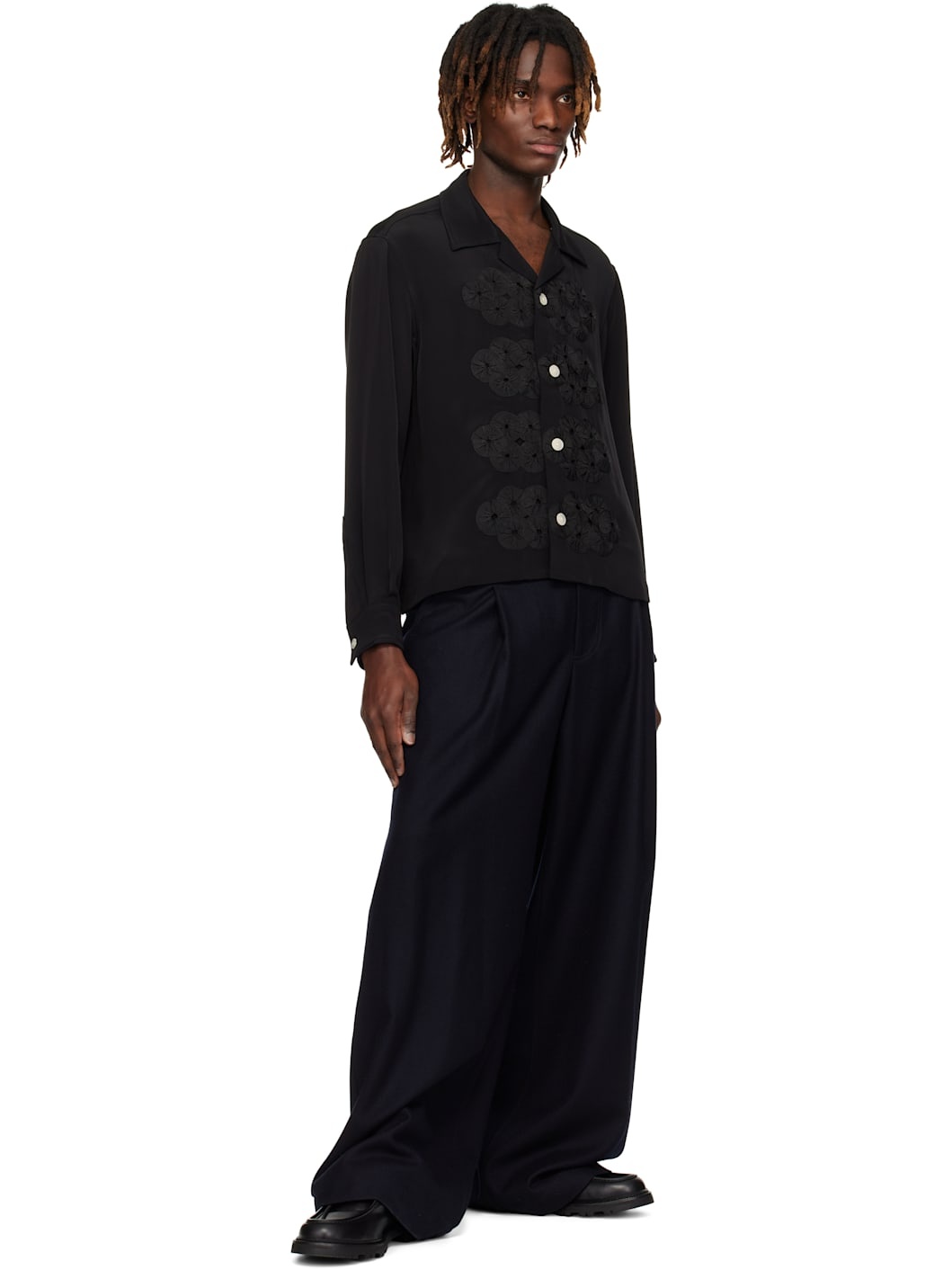 Black Ribbon Garland Shirt - 4