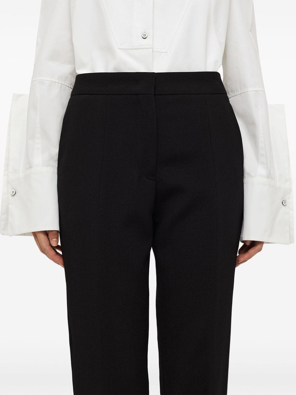 high-waist wool straight-leg trousers - 5