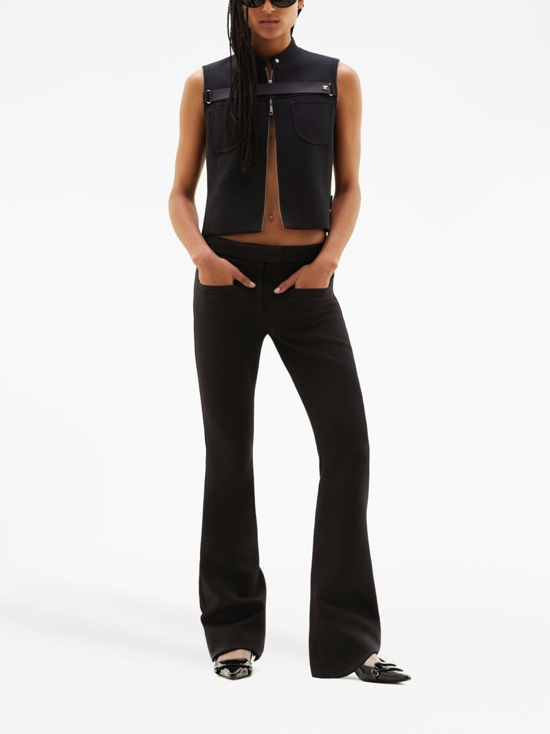 courrèges distressed-effect flared trousers outlook