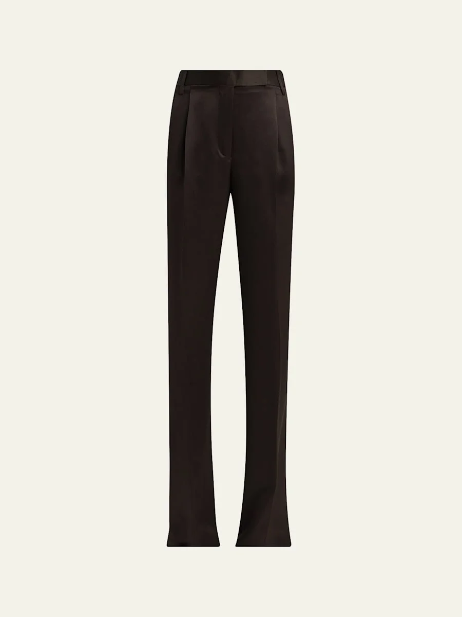Sharp Grain De Poudre Straight-Leg Trousers - 1