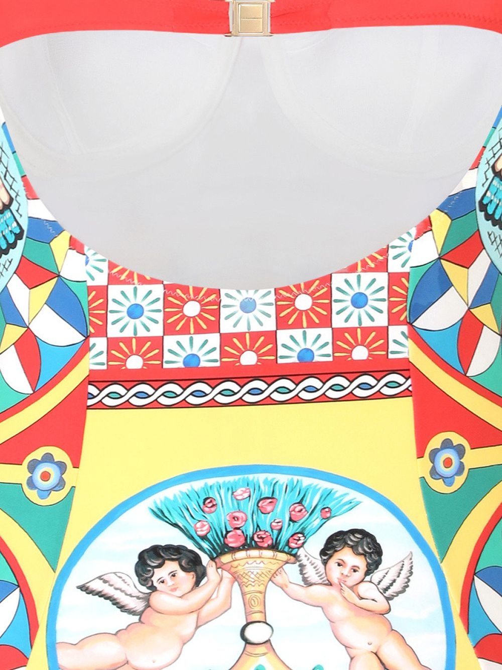 graphic-print multi-panel swimsuit - 4