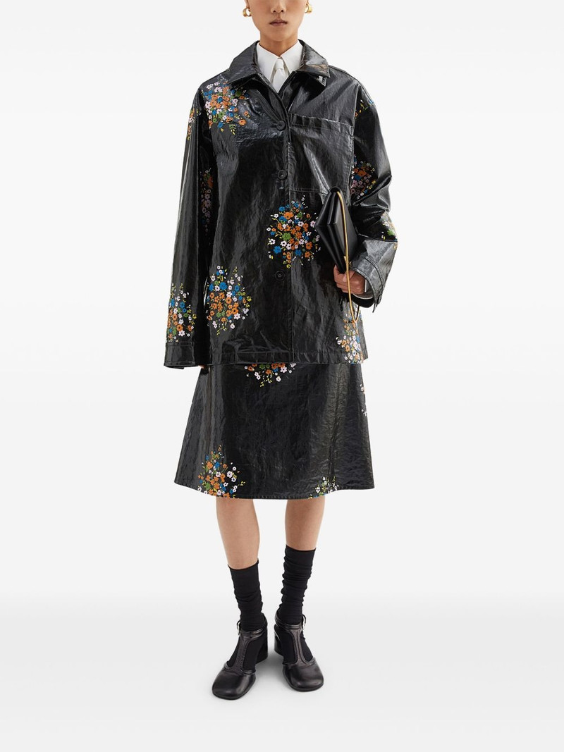 Jil Sander floral-print overshirt outlook