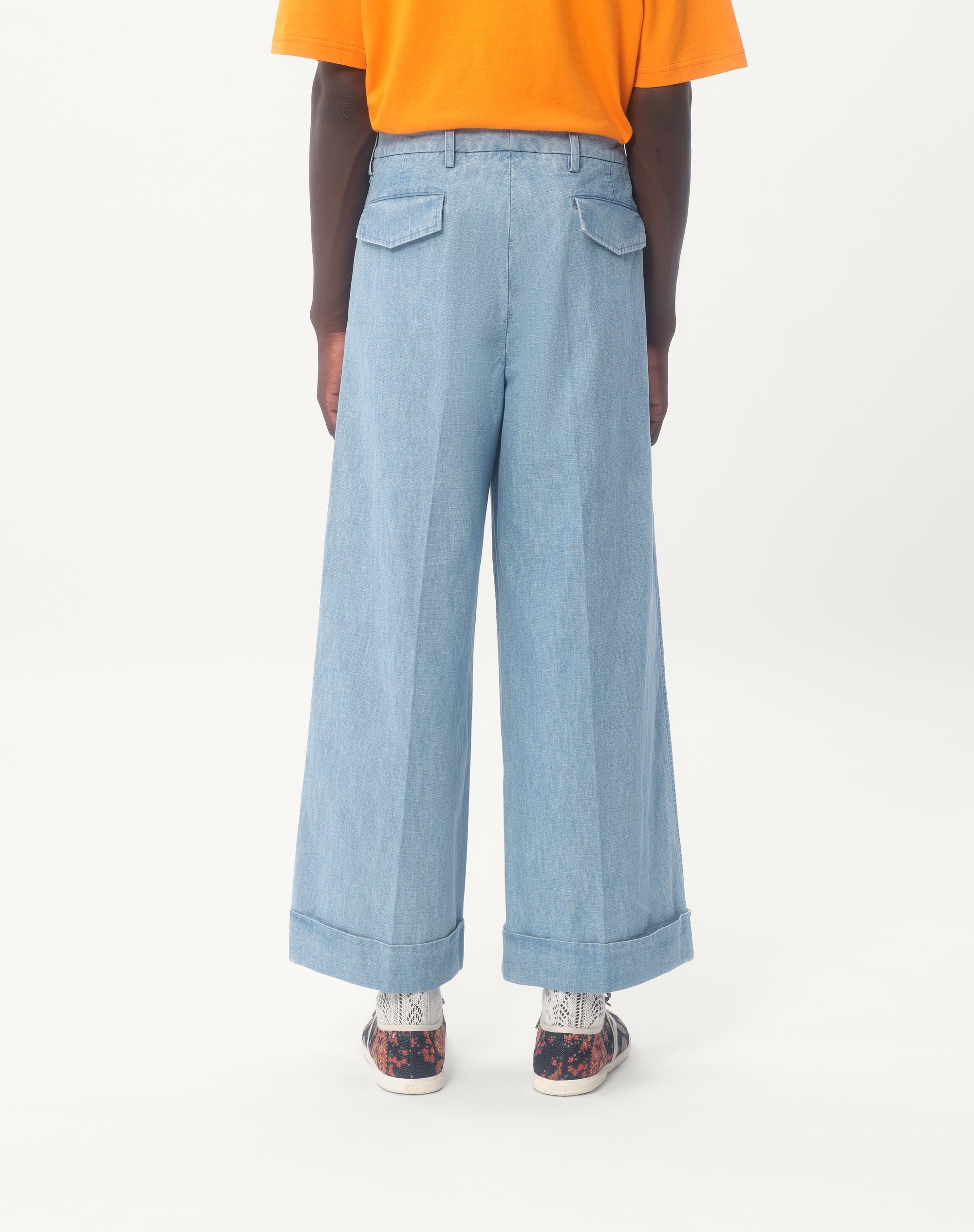 CUFFED DENIM PANTS - 7