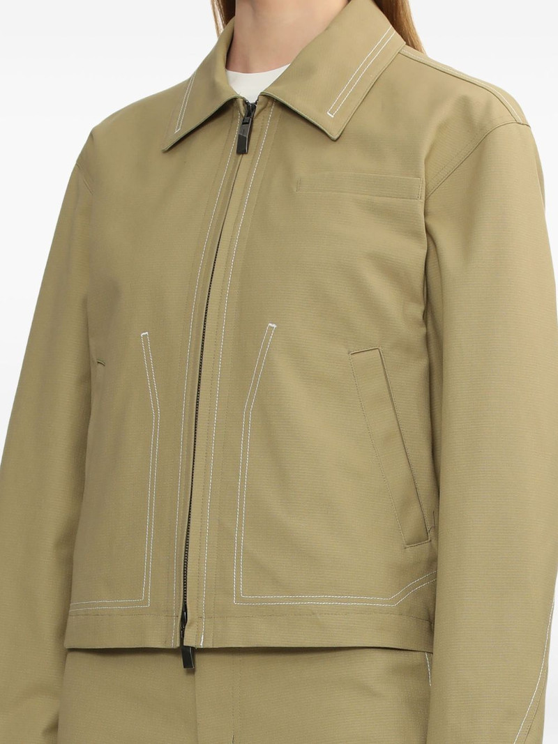 contrast-stitch zip-up jacket 5