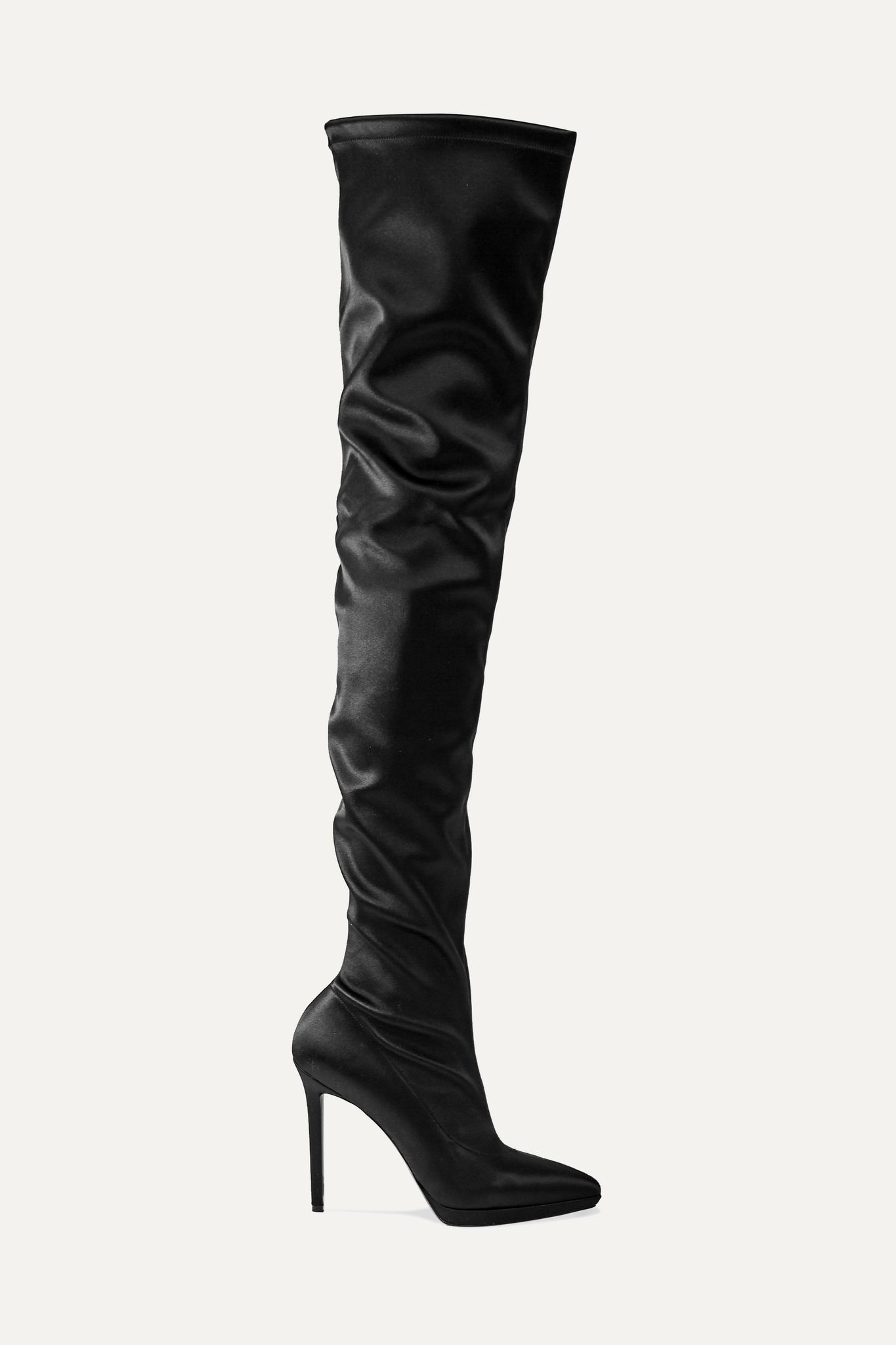 Montana 120 stretch-satin thigh boots - 1