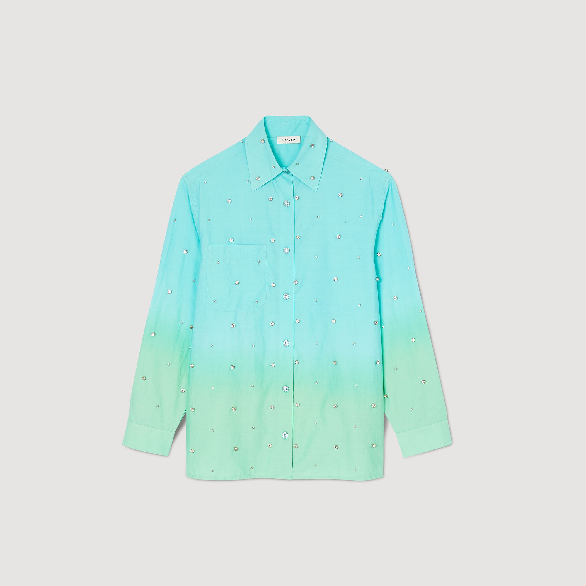 RHINESTONE DIP DYE SHIRT - 1