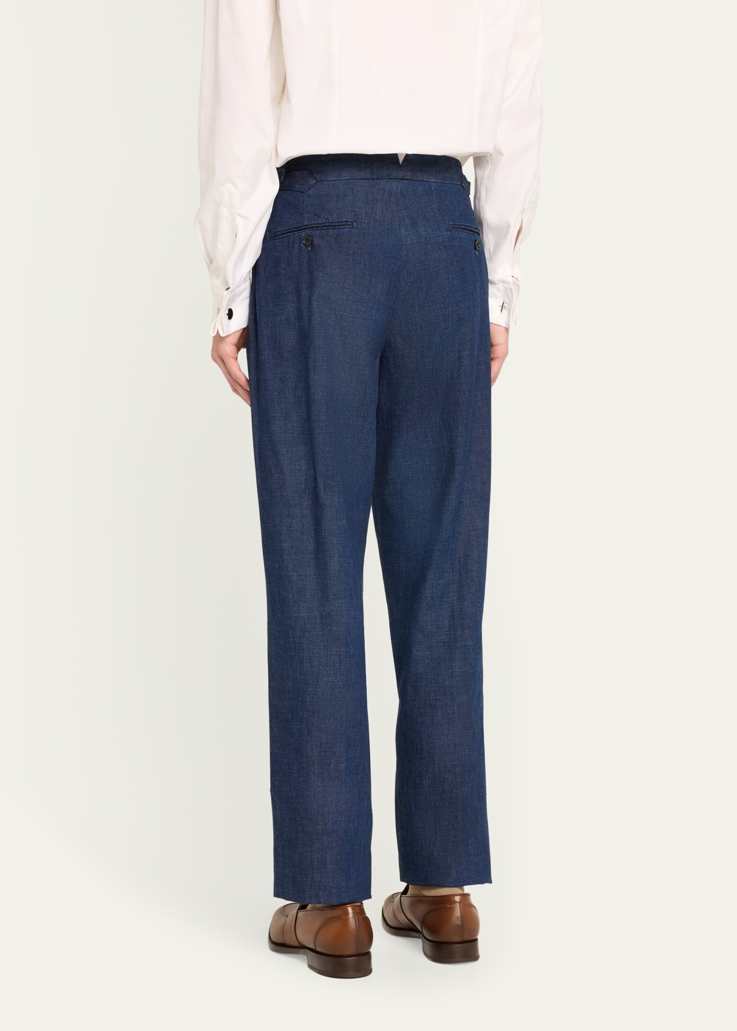 Men's Gregory Hand-Tailored Denim Suit Trousers - 3