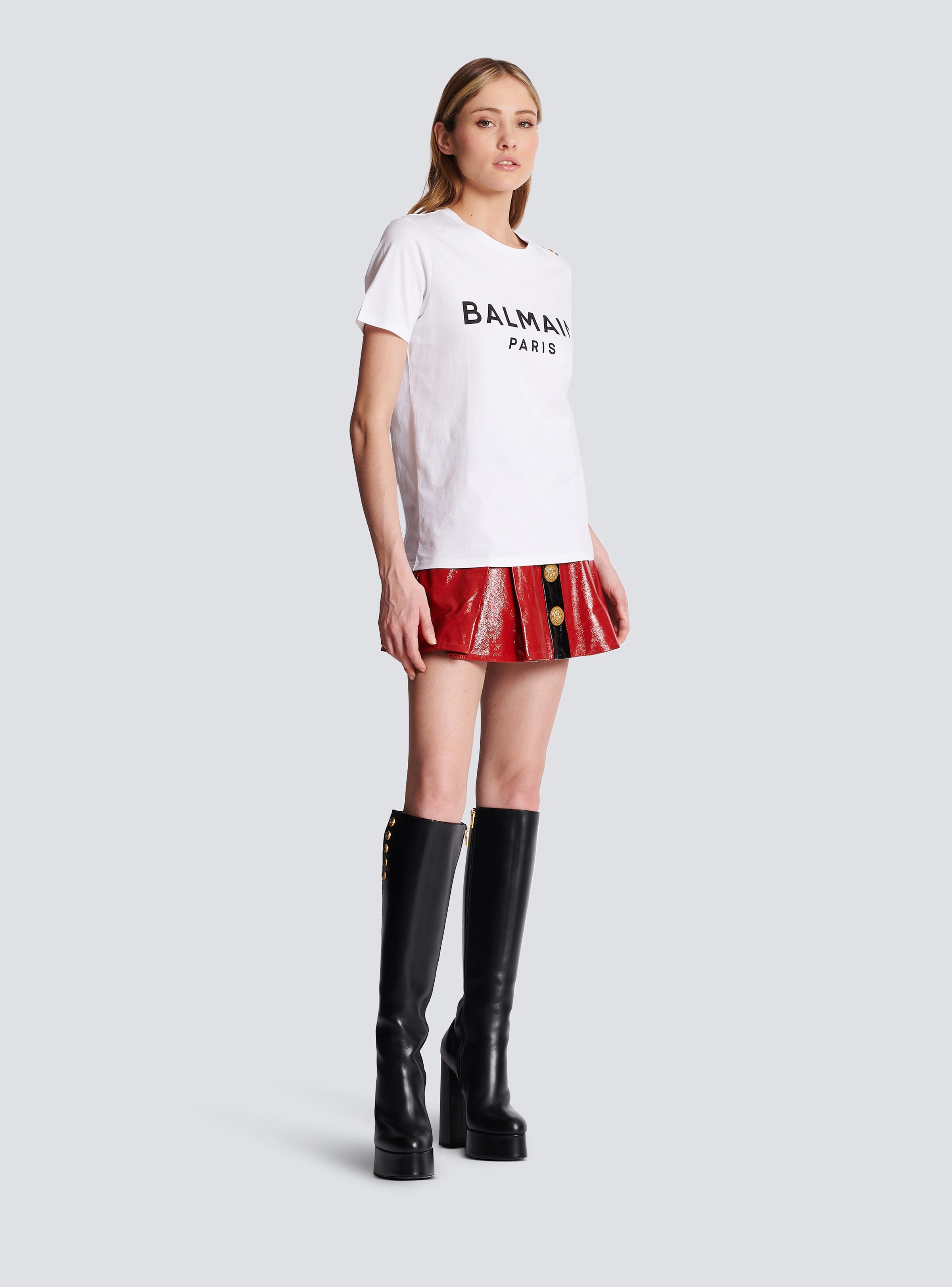 Eco-designed cotton T-shirt with Balmain logo print - 3