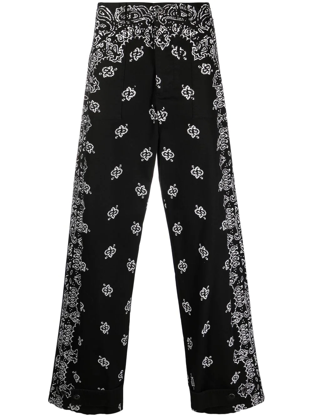 bandana-print straight-leg trousers - 1