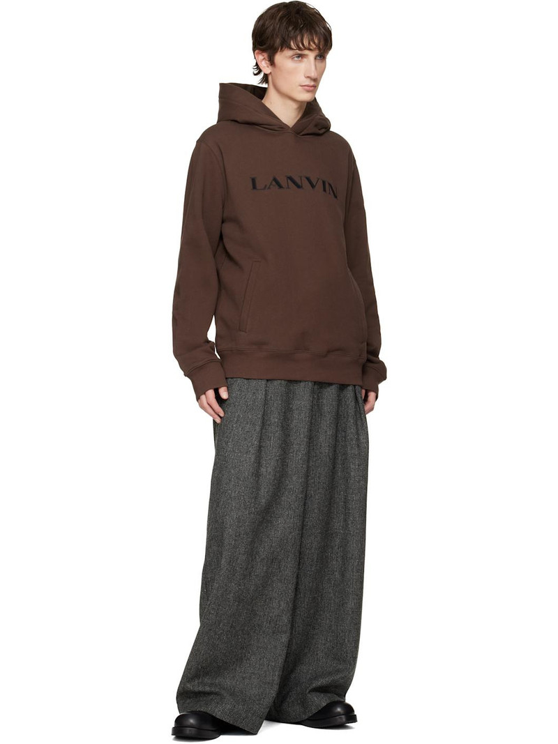 Lanvin Brown 'Lanvin' Embroidered Cotton Hoodie outlook