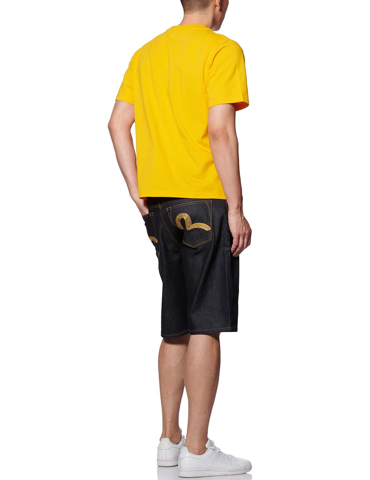 GOLD SEAGULL EMBROIDERED DENIM SHORTS - 7