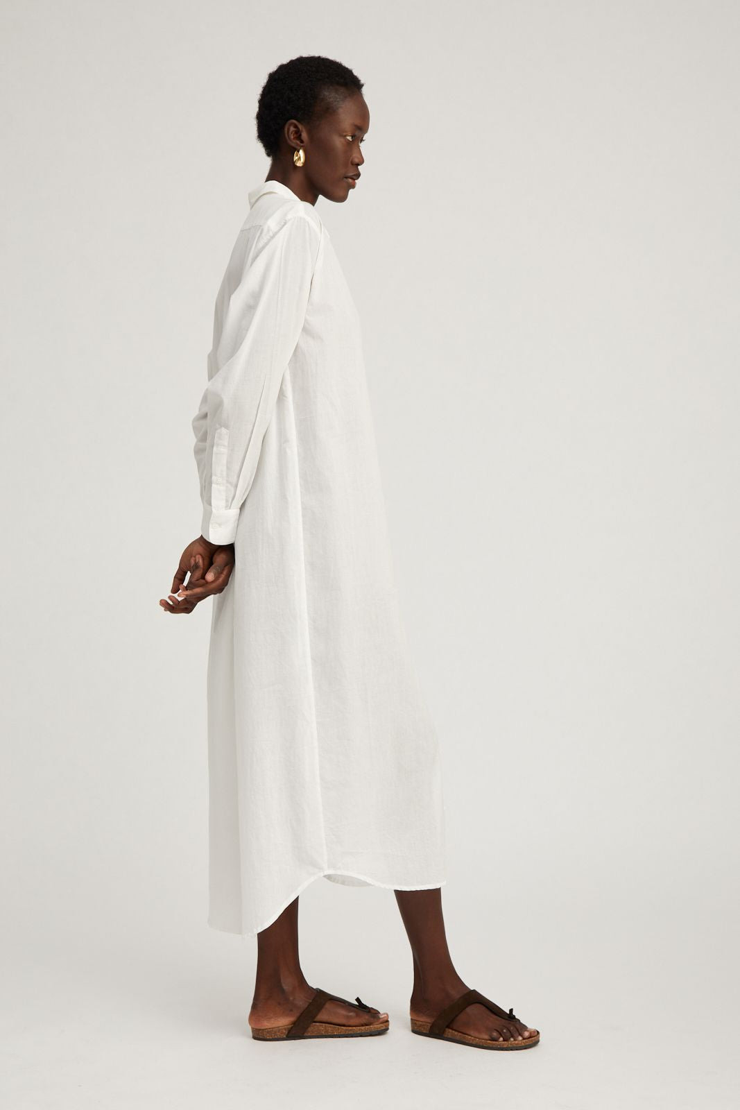 WHITE VOILE TUNIC MAXI DRESS - 3