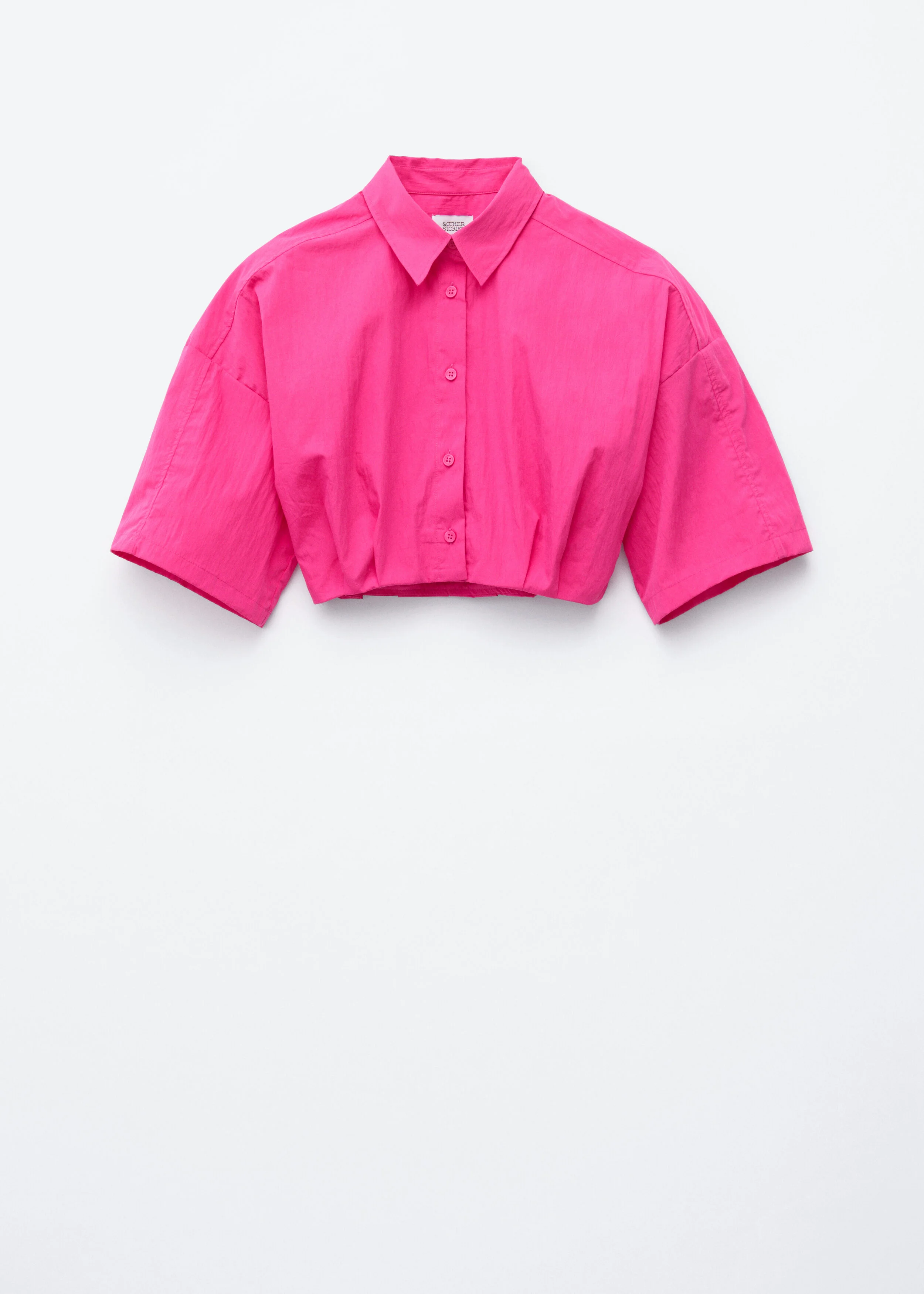Pleated Hem Crop Shirt - 1