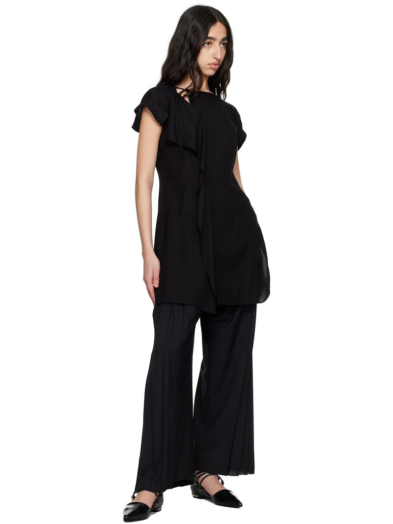 Y's Black Rayon Cambric Right Side Drape Blouse outlook