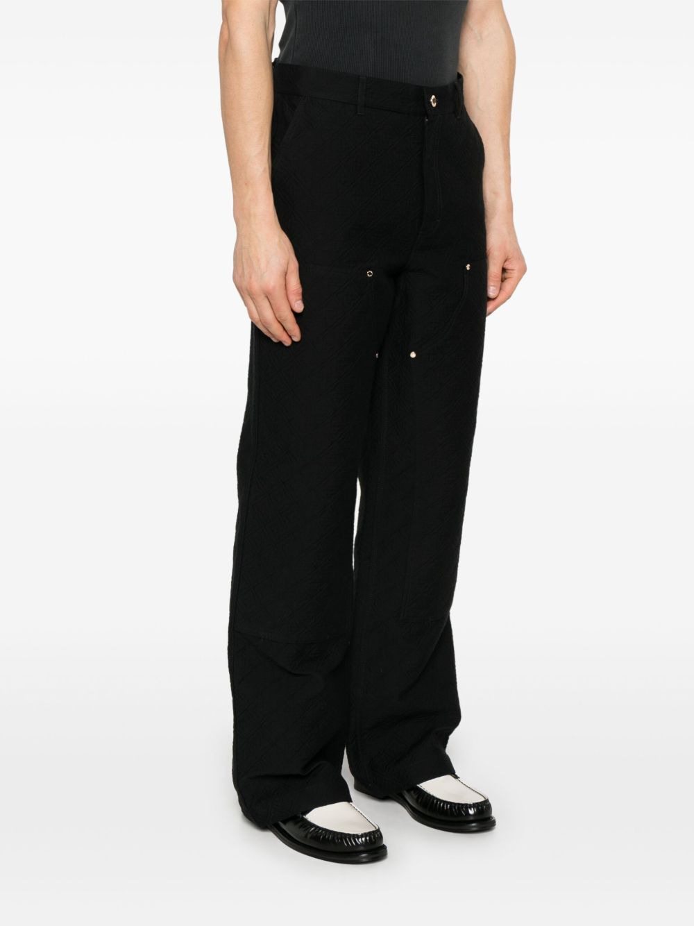 jacquard cargo trousers - 3