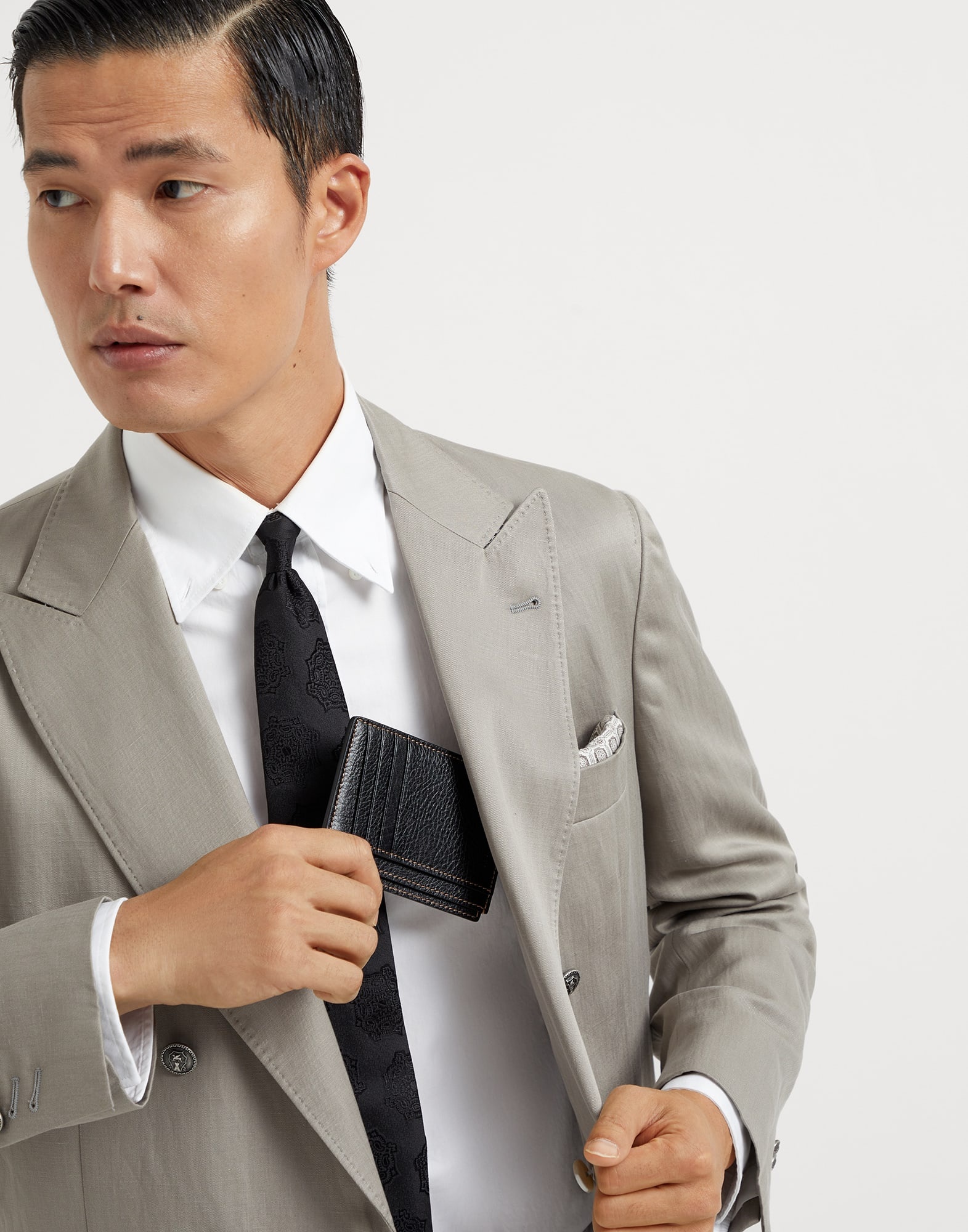 Grained calfskin slim card holder - 4
