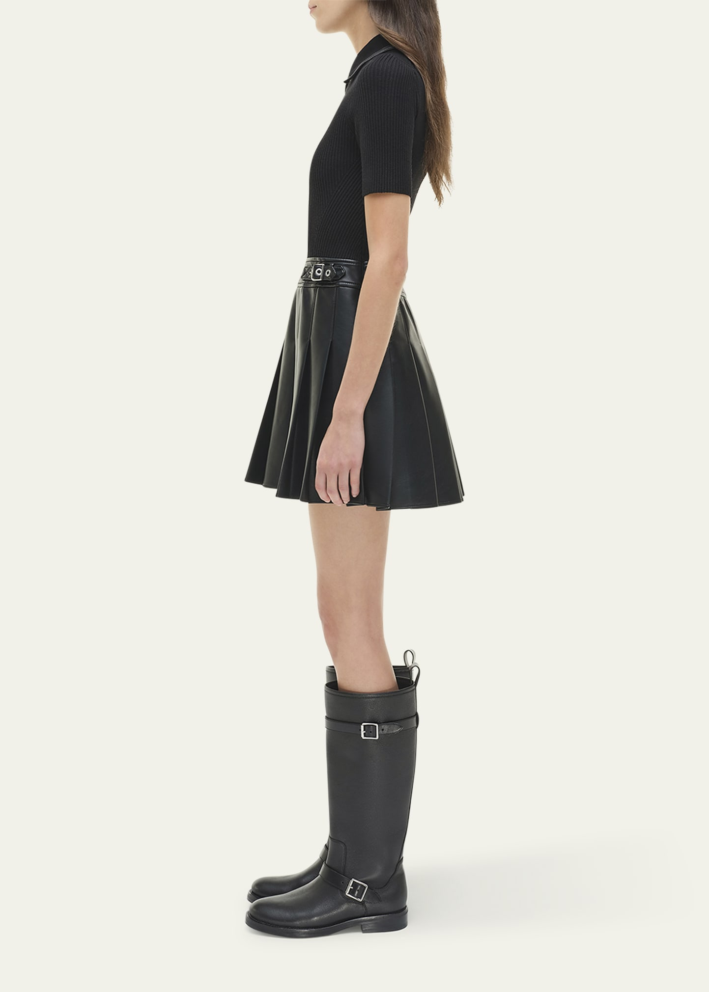 Linnie Pleated Combo Mini Dress - 4