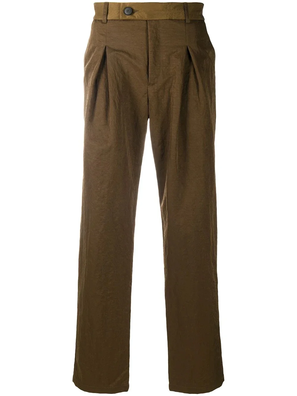 pleated straight-leg trousers - 1