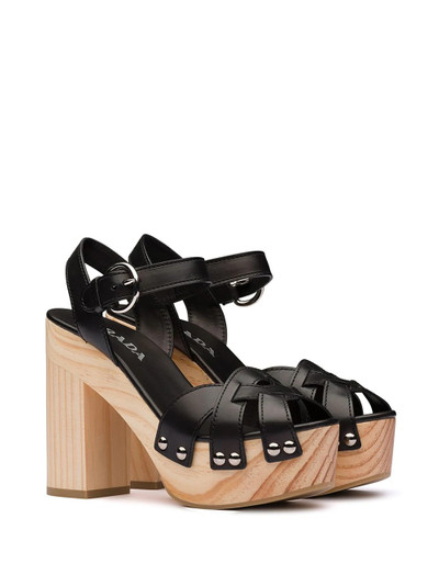 Prada woven platform sandals outlook