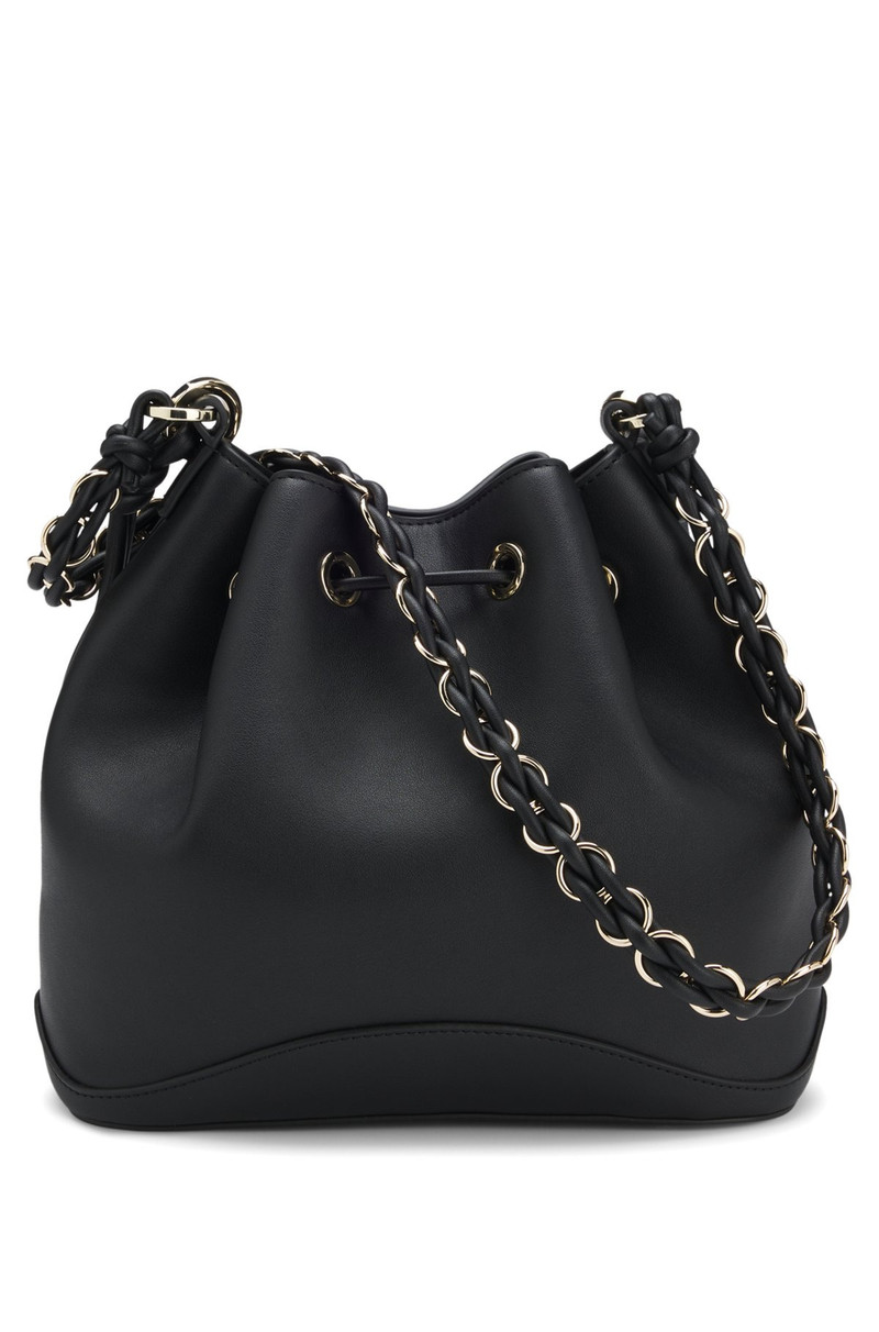 FAUX-LEATHER BUCKET BAG WITH TWO STRAPS 1