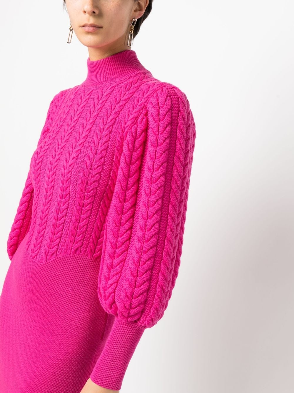 cable-knit high-neck dress - 5