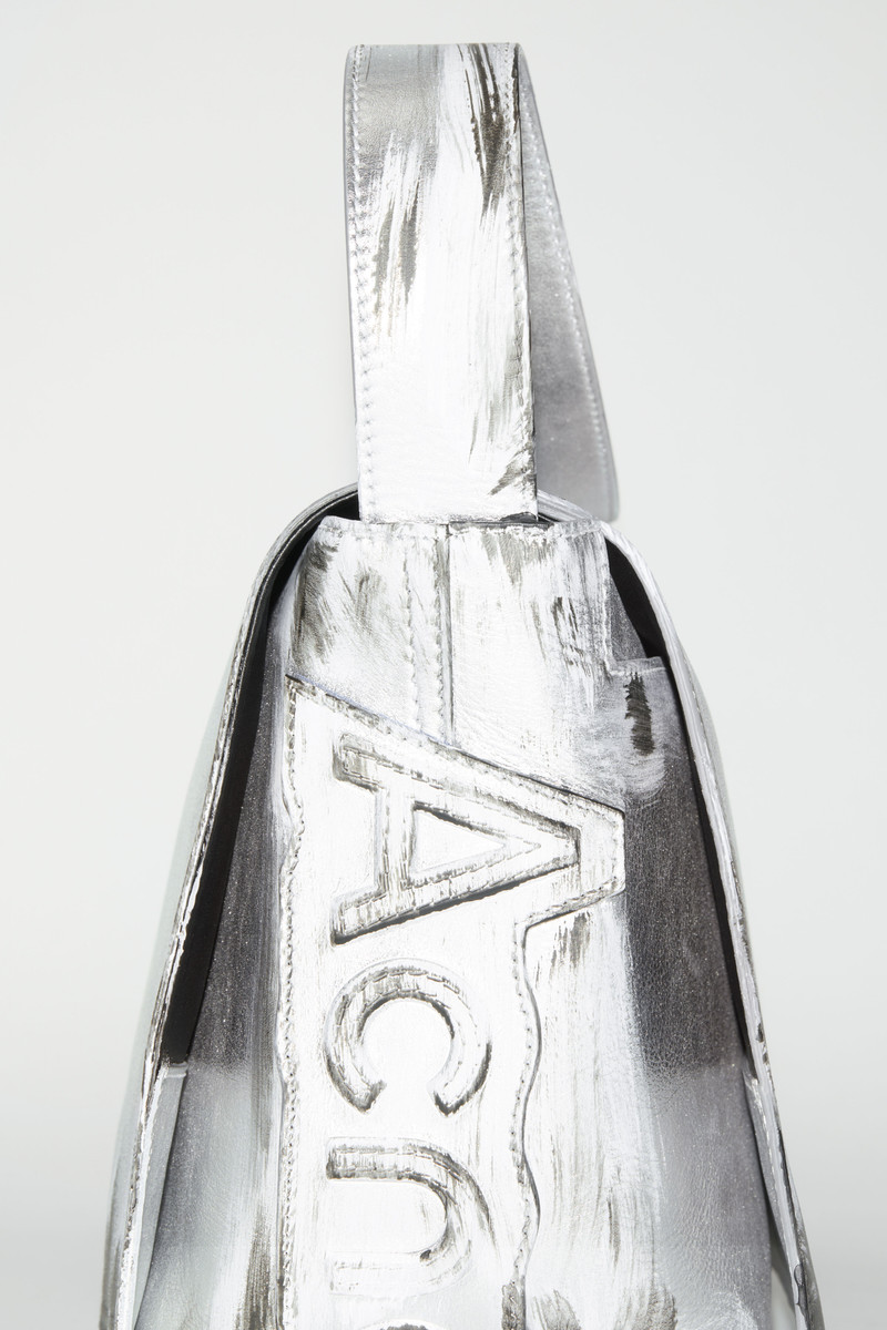 Leather shoulder bag - Silver 7