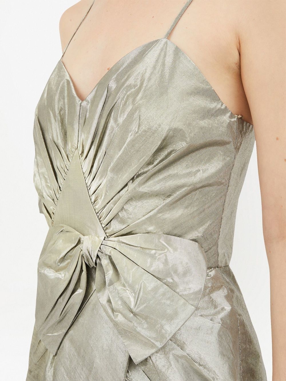 gathered bow detail midi dress - 5