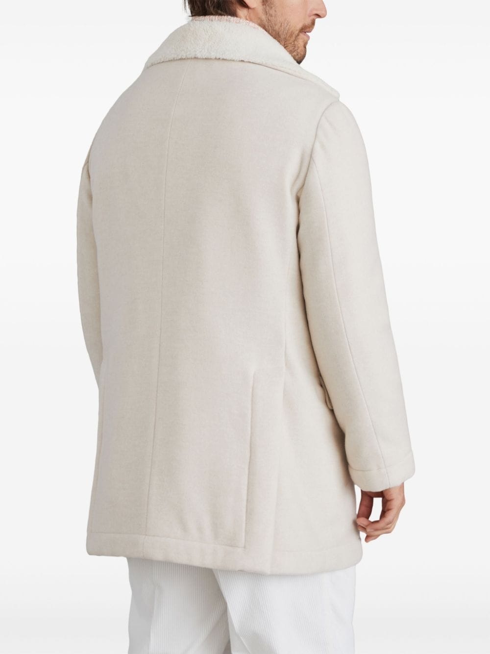 double-breasted wool coat - 4
