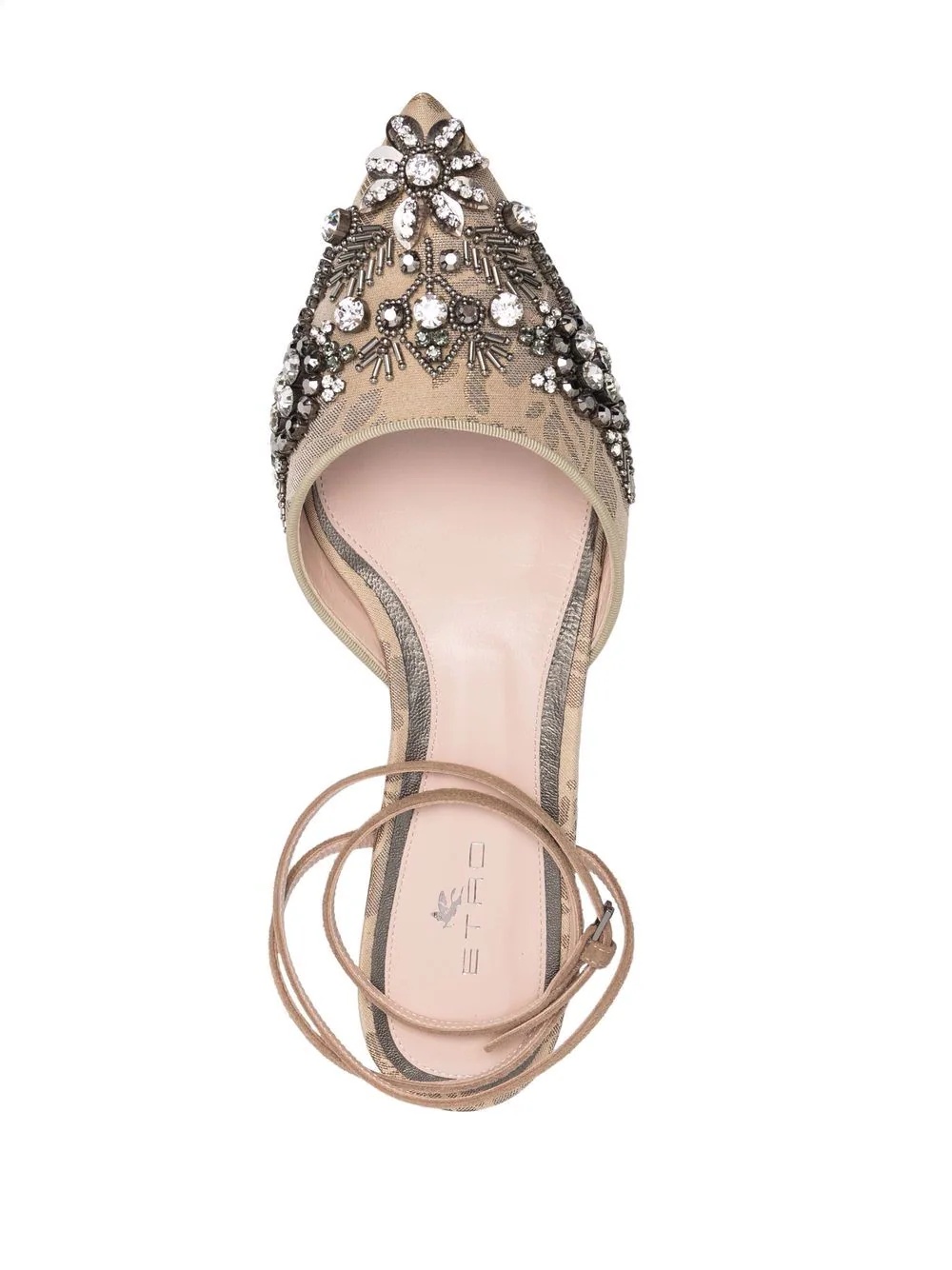 bead-crystal embellished ballet pumps - 4