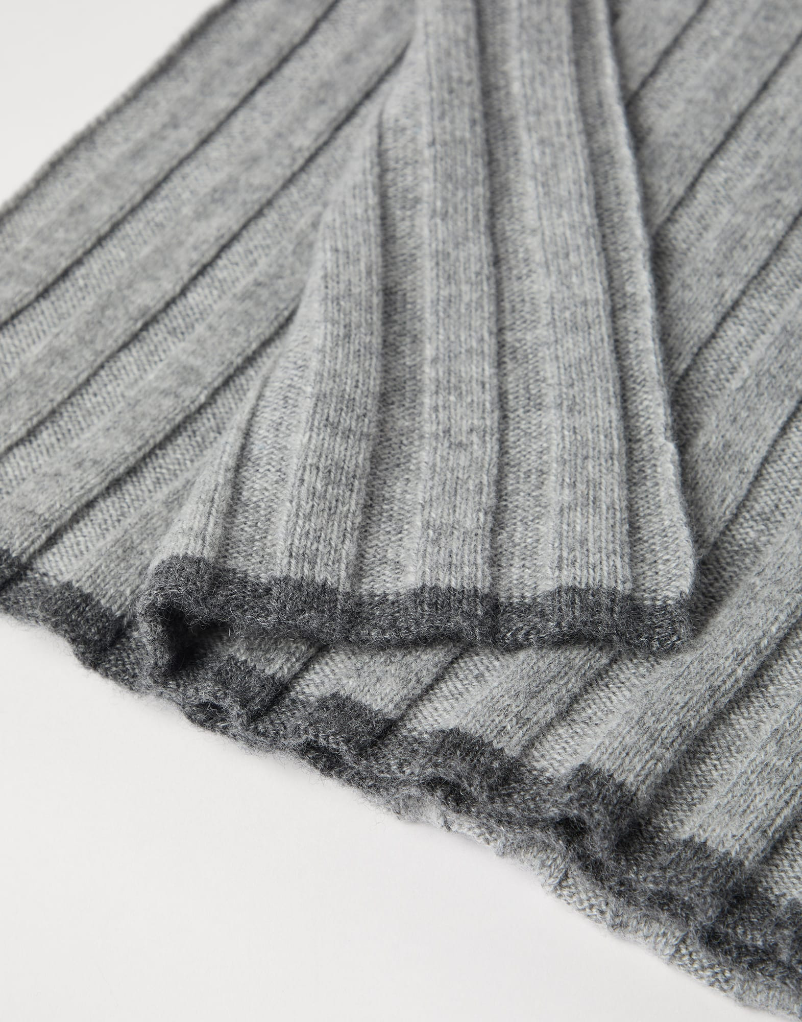 Cashmere rib knit scarf - 3
