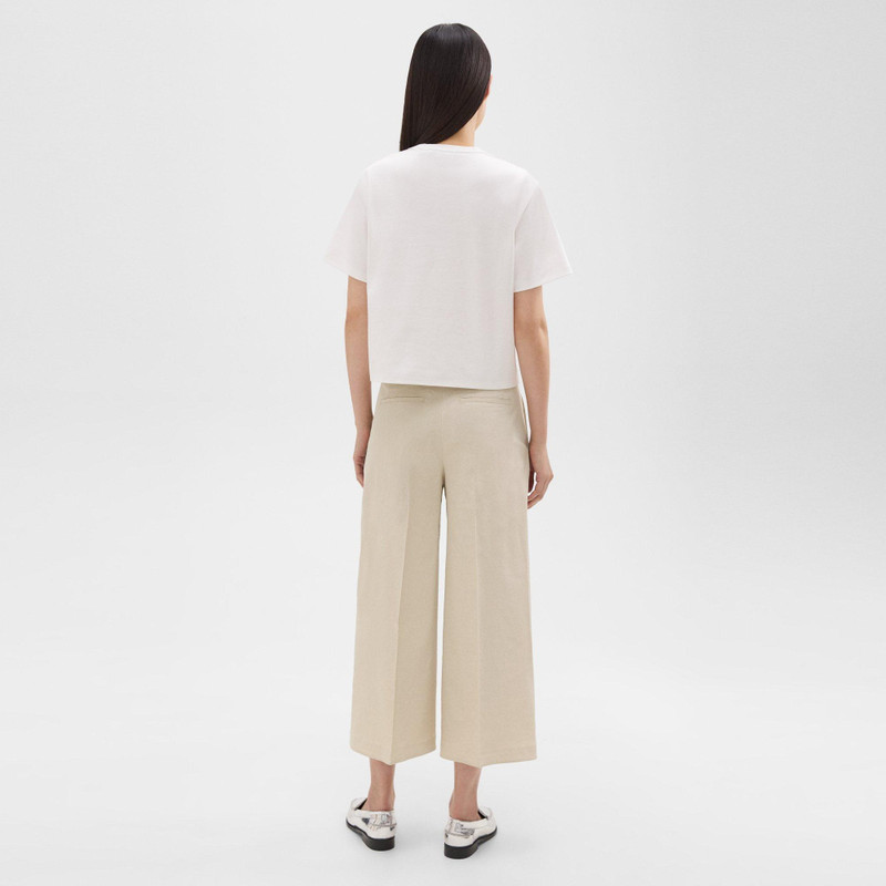 Theory Cropped Wide-Leg Pant in Good Linen outlook