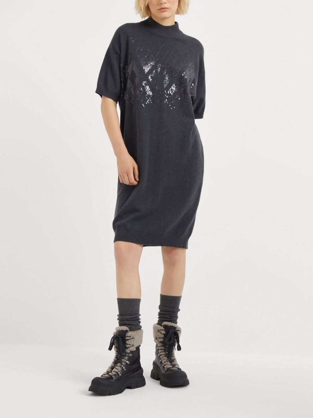 sequin-embellished midi dress - 3