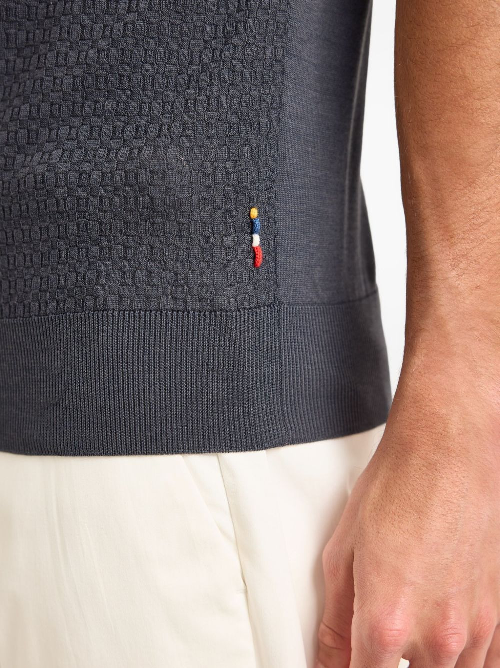Burnham textured silk-cotton polo shirt - 4