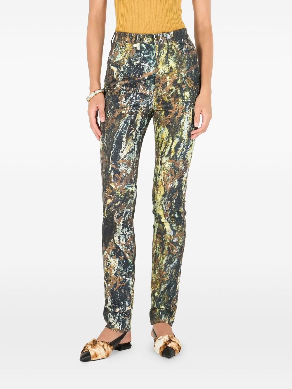 mable-print trousers - 3