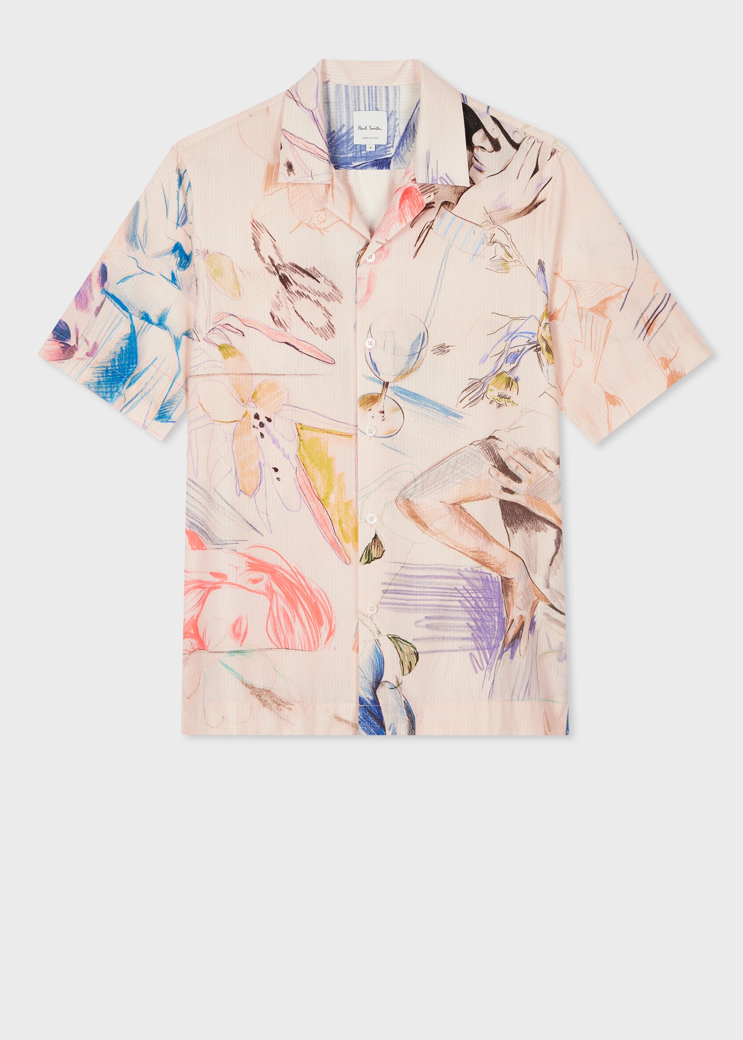 Dusty Pink 'Sketchbook' Print Cotton Shirt - 2