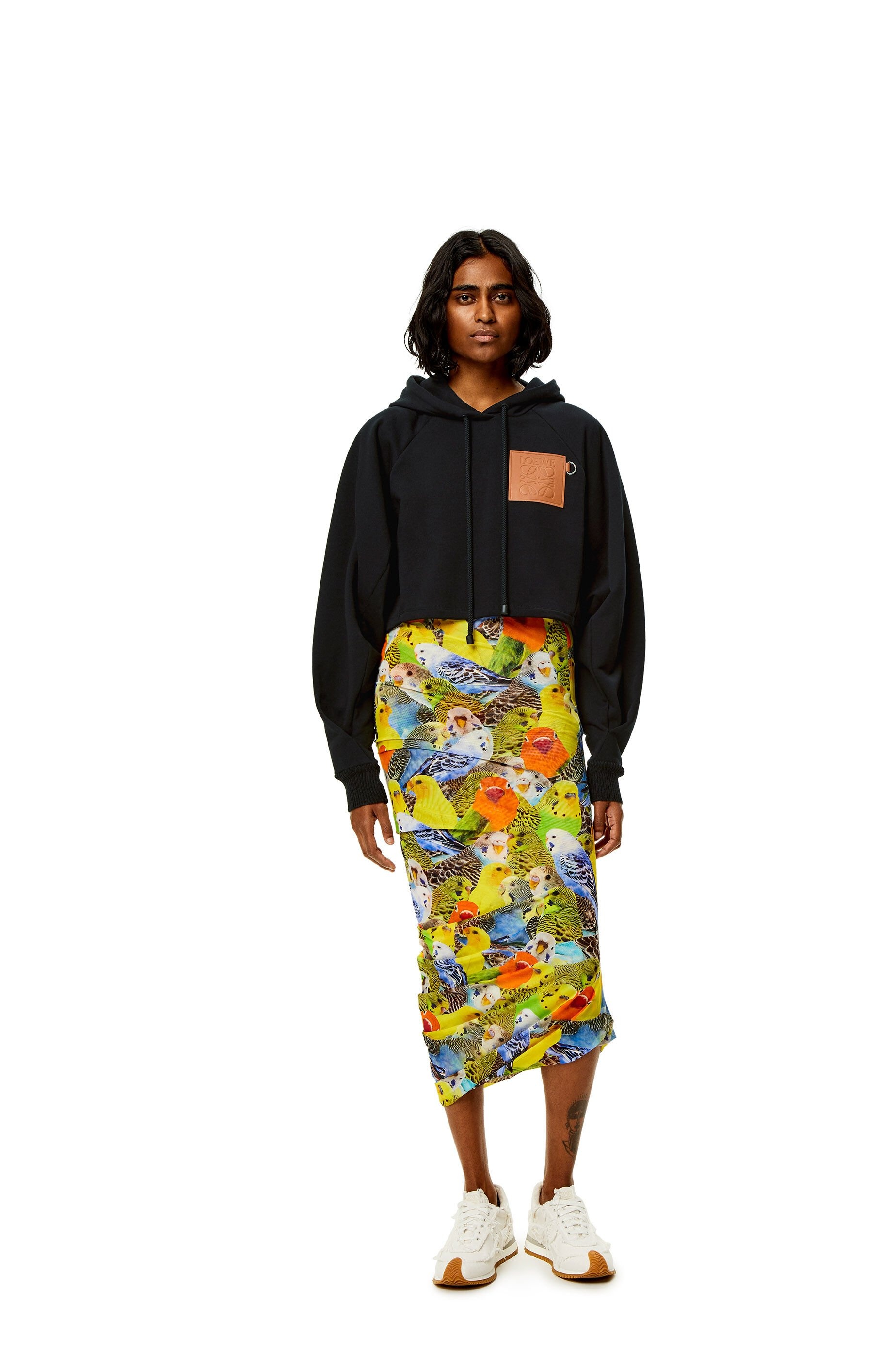 Anagram cropped hoodie in cotton - 2