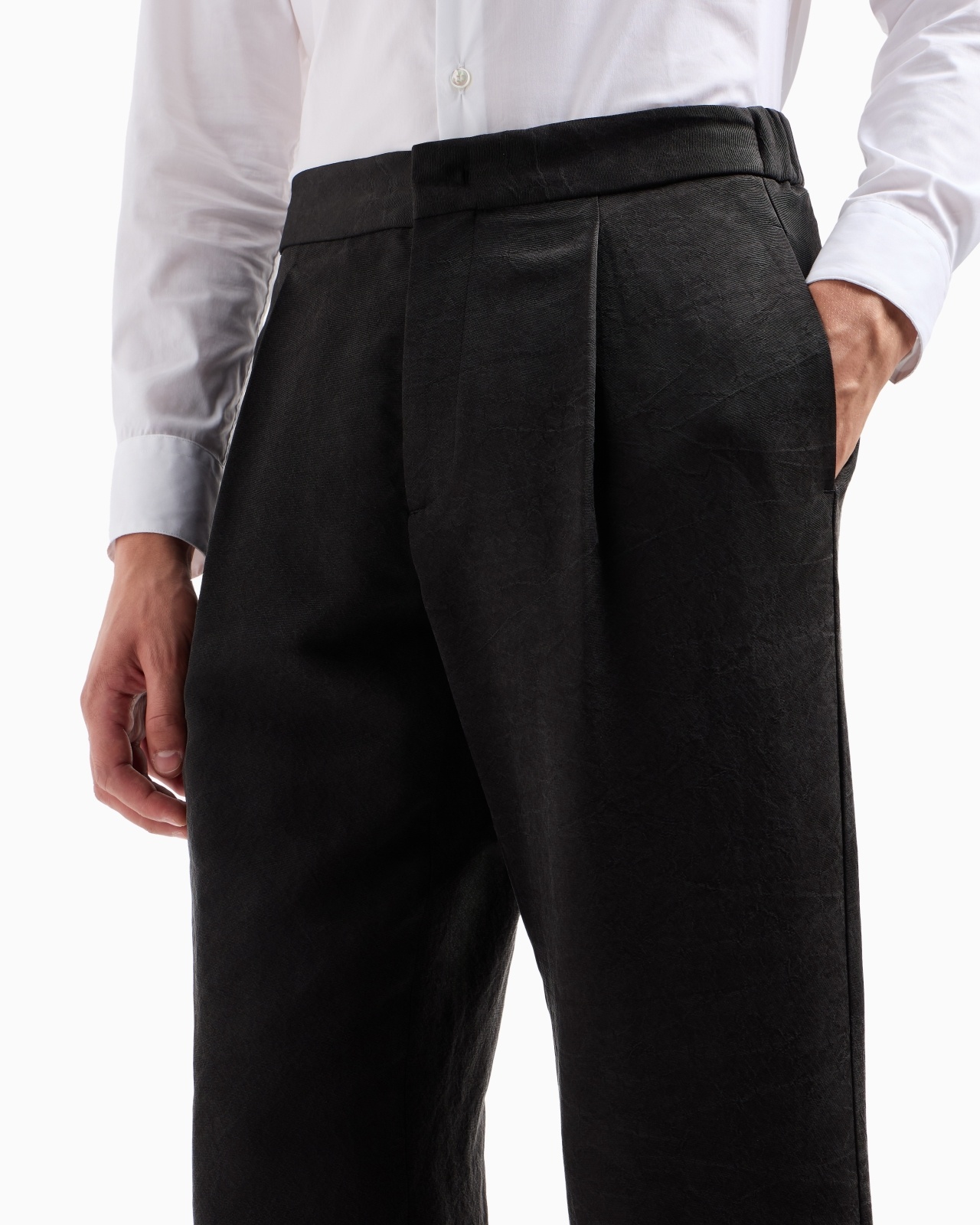 WASHED SILK SINGLE-DART TROUSERS - 5