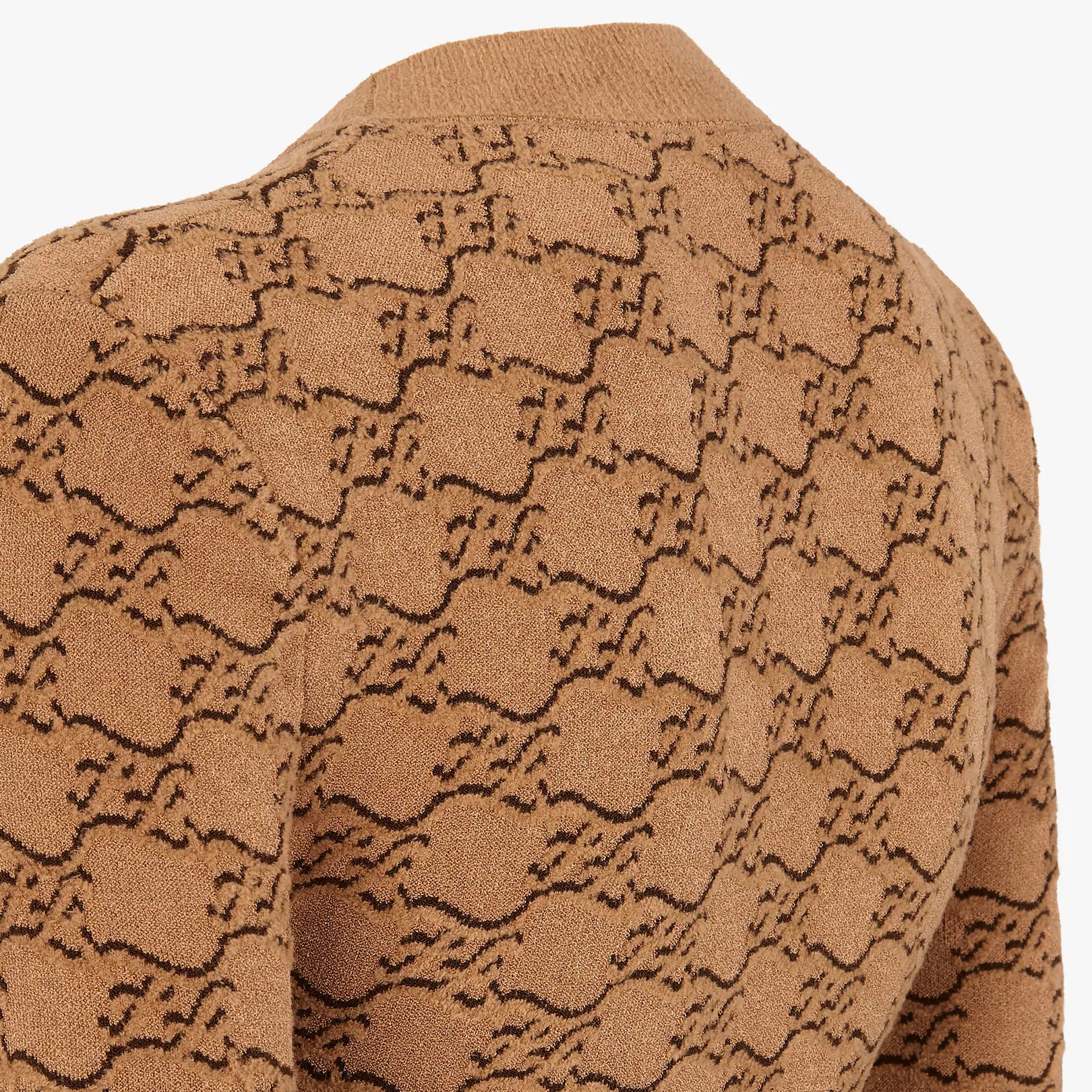 Beige velvet and viscose cardigan - 3