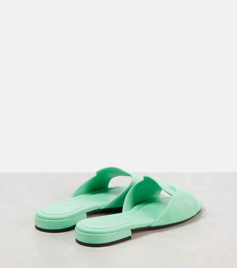 JIMMY CHOO Logo suede slides outlook