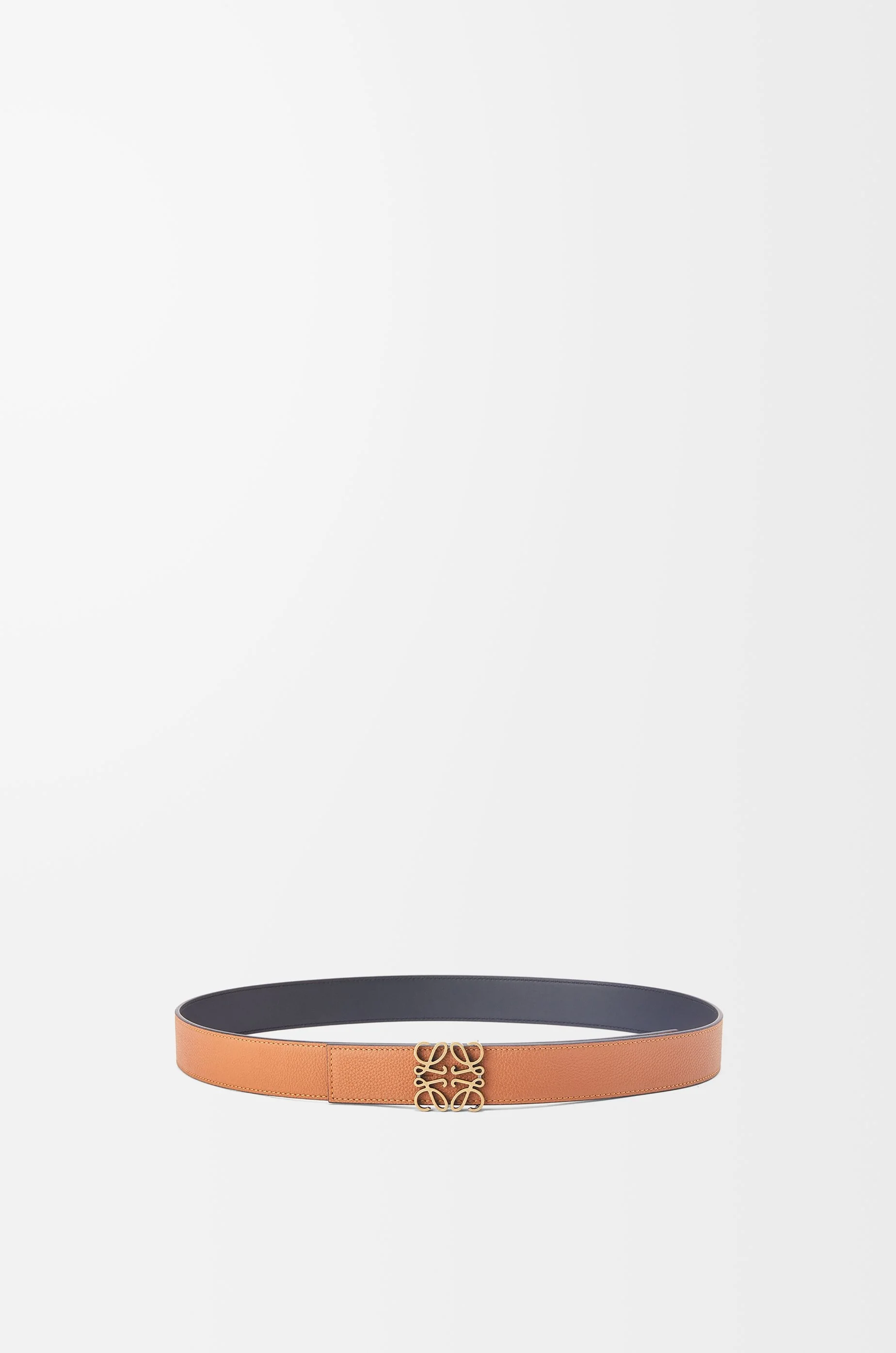 Reversible Anagram belt in soft grained calfskin and smooth calfskin - 1