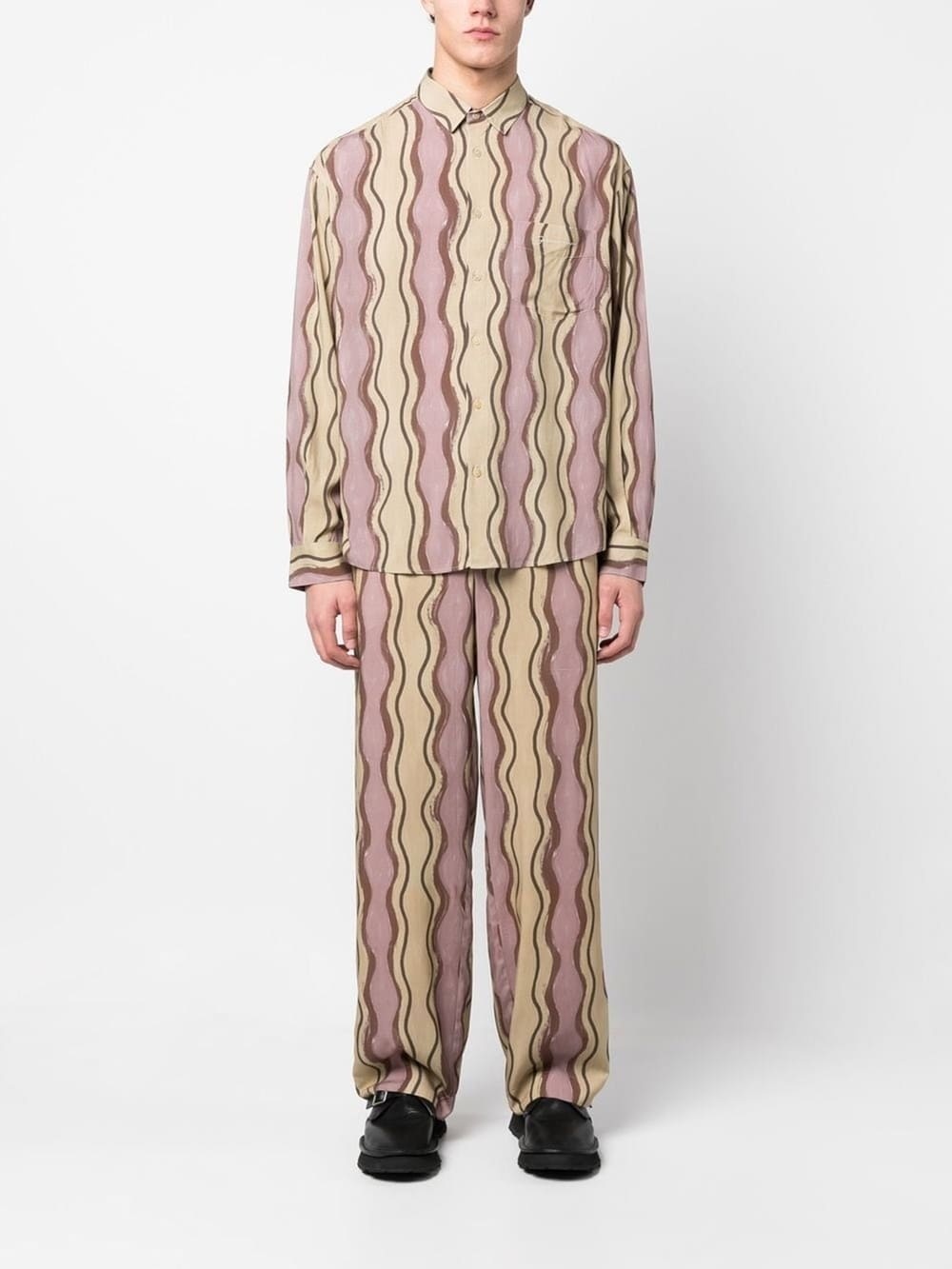 striped wide-leg trousers - 2
