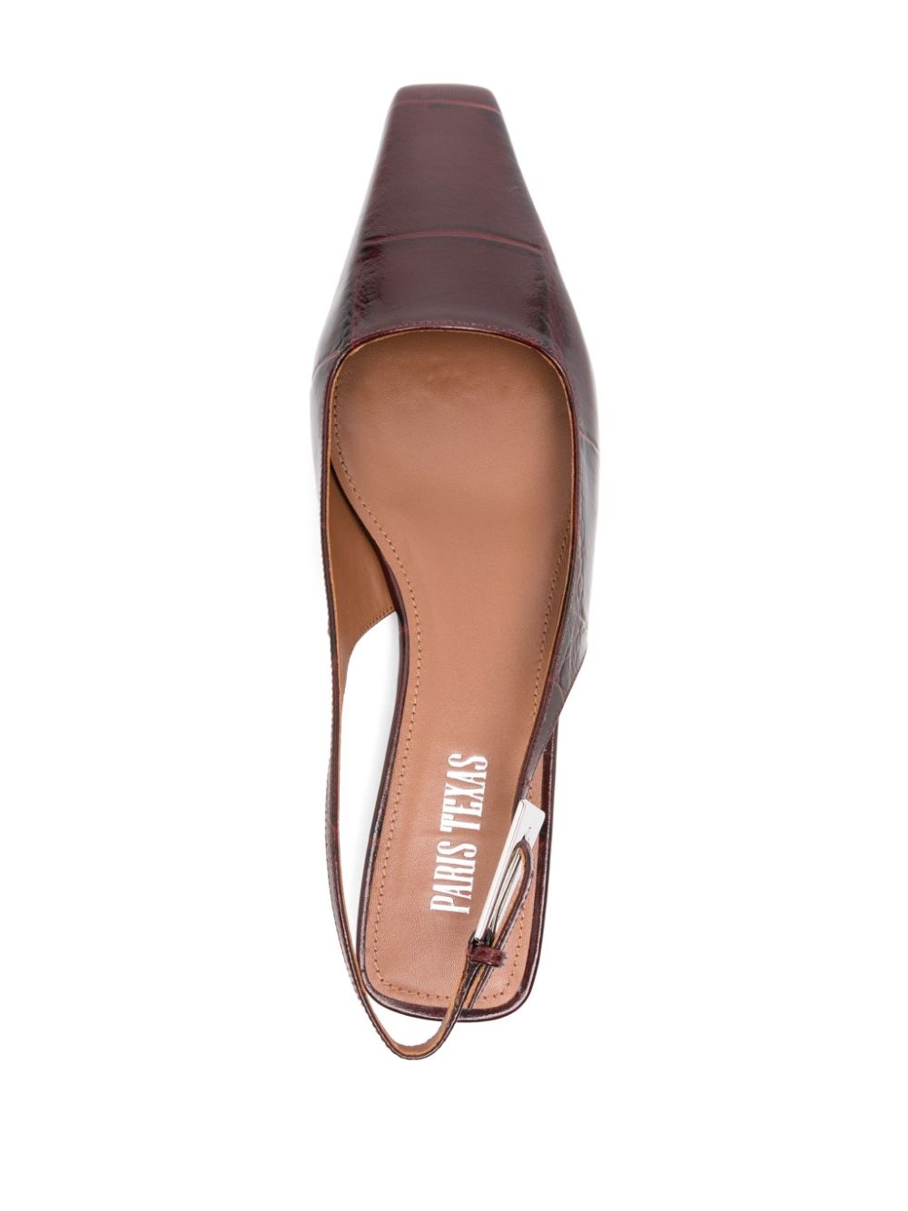 embossed-crocodile ballet flats - 4