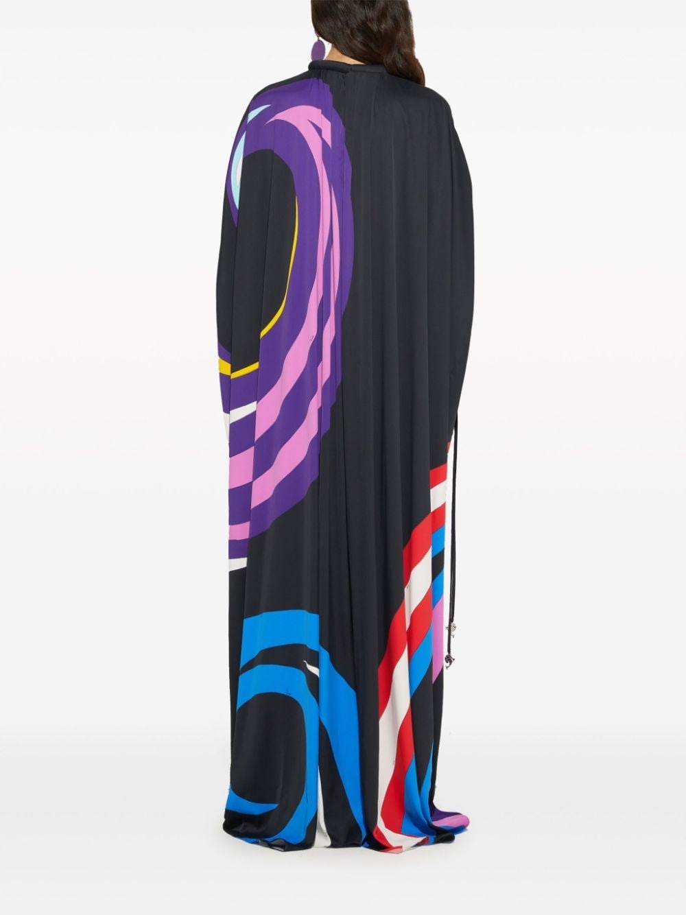 Cigni-print cape gown - 4